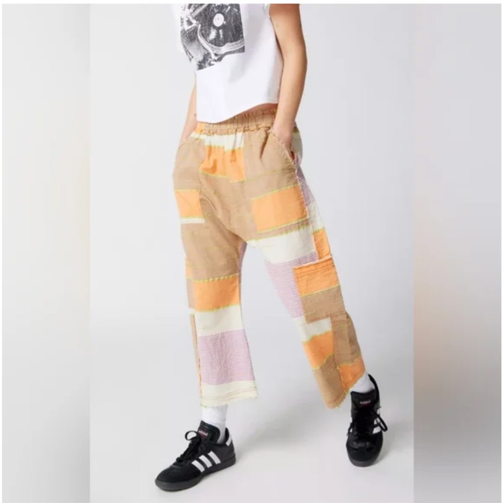 Out From Under Urban Outfitters Ryder Spliced Cropped Pant Small Cotton Multi